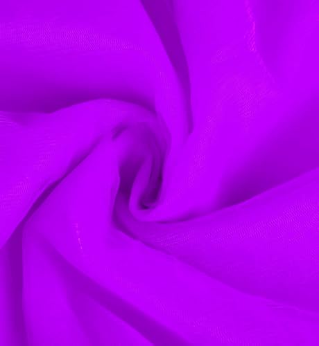 Image of SATYAM KRAFT 5 Meter Multipurpose Net Fabric Soft Cloth Roll | Wedding, Valentine & Party Decoration Items, Birthday, Anniversary | Stage, Tent, Backdrop, Mandap Festive, Event Decor Net (Purple)