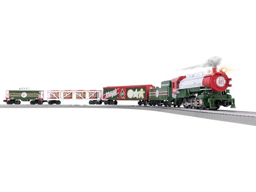 Lionel Peppermint Railroad Christmas Freight LionChief Electric O Gauge Train Set with Remote Bluetooth 5.0 Voice Control Lights Sounds & Smoke Ages 14+