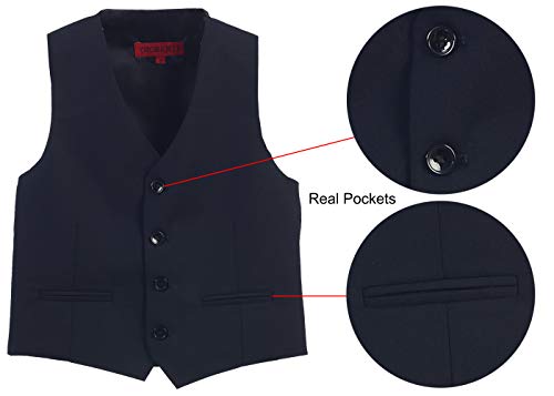 Gioberti Boy's 4 Button Formal Suit Vest, Navy, Size 2T #TOP1