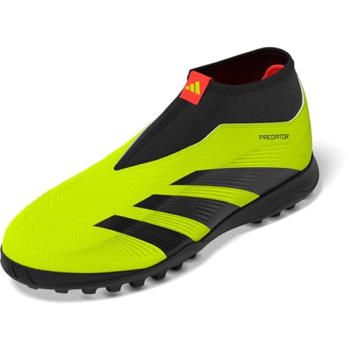 adidas Tênis infantil unissex League Predator 24 Laceless Turf, Team Solar Amarelo/Preto/Vermelho So