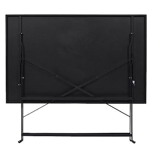 Table de repas pliante Palerme noir rectangulaire gain de place