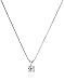 Amazon Collection Collier avec pendentif solitaire en argent sterling 925 de 6 mm - Pierre de naissance du mois de mars - Aigue-marine - Pour femme - Chaîne de 45,7 cm