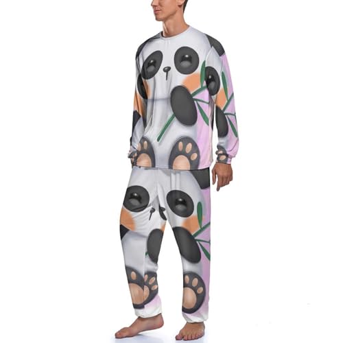 Pyjama Homme Panda : ensemble de nuit chaud avec pantalon et haut manches longues - 2