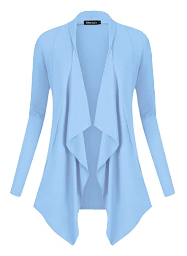 Image of Urban CoCo Women's Drape Front Open Cardigan Long Sleeve Irregular Hem