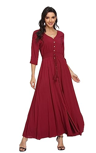 Image of Casual Summer Dresses for Women 2026 Maxi Dress Flowy Bohemian Beach Party