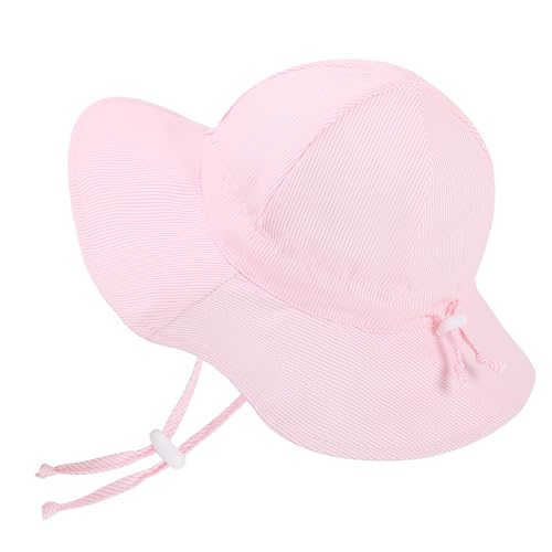 Meaiguo Baby Girl Sun Hat with UPF 50+ Outdoor Adjustable Toddler Beach Hat with Wide Brim Bucket Hats for Kids