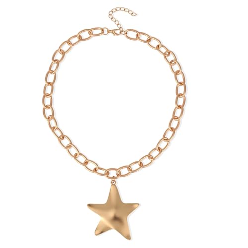 Collier grosse étoile en or qui ne ternit pas pour peau sensible