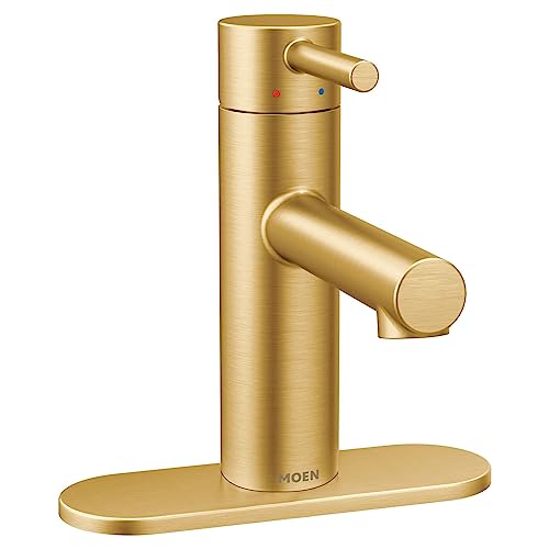 Moen 6190BG Align Brushed Gold Single-Handle Bathroom Faucet | Single-hole faucet, optional deck plate, metal pop-up drain, 1.2 GPM, Brushed Gold finish - image 6
