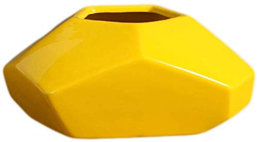 Vase table à manger en céramique jaune pour arrangement de fleurs au salon
