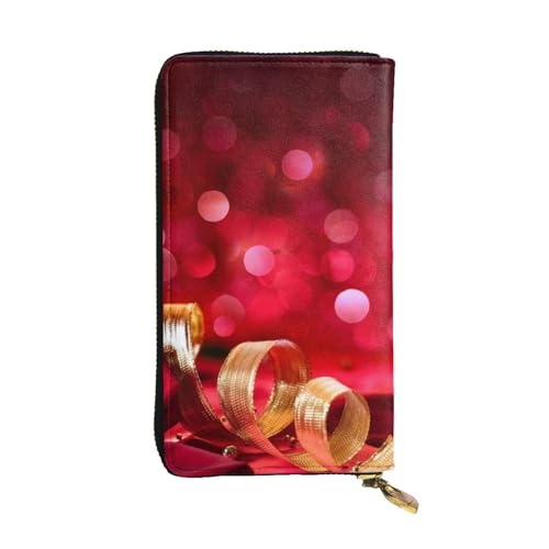Portefeuille long en cuir synthétique de qualité supérieure bordeaux finitions roses