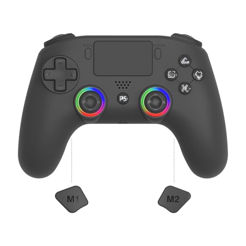 PS5�p �R���g���[���[ �y�V�o��-PS5/�V�^PS5 Slim/PS5 Pro�p�zPC/Steam/Ps5�Ή� ���C�����X �R���g���[���[ ���炩�ȑ��슴 �����A�� Bluetooth�ڑ� �}�N���@�\ �w�ʃ{�^���t�� ��d�U�� �W���C���Z���T�[�@�\ ����