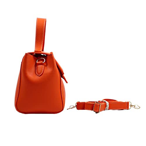 Bolsa Tote Feminina Com Alça de Mão e Transversal Removível (laranja)
