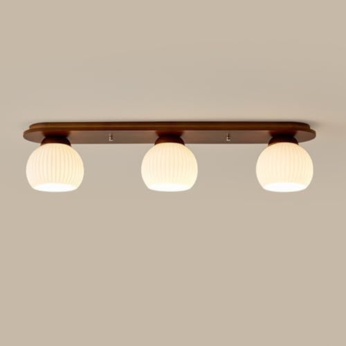 Jadssox Lámpara de Pasillo de luz de Techo de Madera Larga, luz montada Cerca del Techo, lámpara de Techo de Vidrio Moderna, luz de Entrada de balcón, Techo de luz de Montaje Semi fangizado