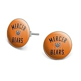 Mercer University Bears Logo Novelty Silver Plated Stud Earrings