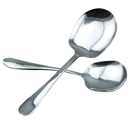 BESTONZON 2 PCS Cucchiaio da portata in acciaio inox cucchiaio da cucina