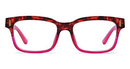 Reducblu Stylish Two Tone Reading Glasses for Women - Tortoise Purple Frame +0.50