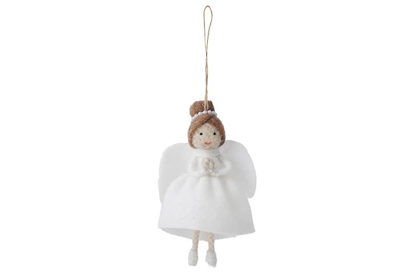 CGB Giftware | Dark Haired Felt Angel Hanging Decoration | Tree Decoration | Angel Decoration |
