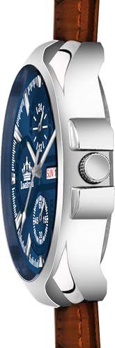 Image of LIMESTONE Men's Analog Quartz Watch with Day & Date Display, Leather /Silicone Strap - Casual & Formal Wrist Watch for Men