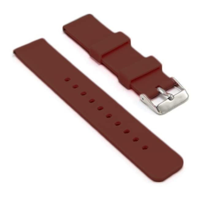 SBWC 14mm Rubber Watch Strap Pink, Yellow, White, Brown, Light Blue, Blue, Black, Red, Purple, Violet Rubber Watch Strap For All With Stainless Steel Buckle (Brown) (B0BN8YXWTT) Amazon Price History, Amazon Price Tracker