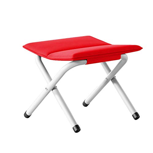 Artist Chair Change Shoes Stool Padded Chair Fishing Stool Mazar Portable Folding Stool Adult Outdoor Train Small Bench HUYP (Color : Red)