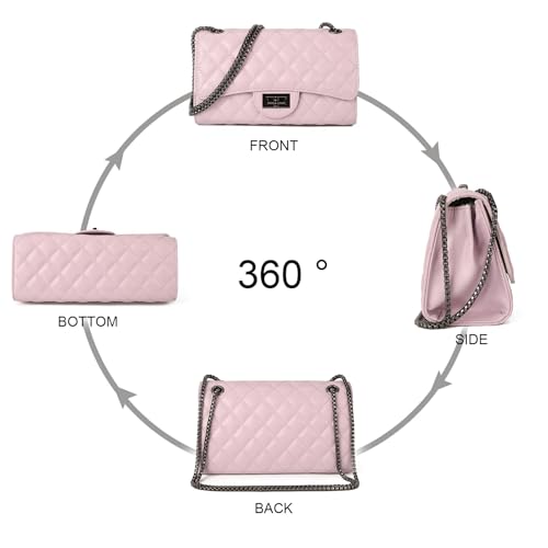 Image of Gladdon Quilted Crossbody Purse for Women Trendy Shoulder Bags | Stylish Shoulder Purse,Quilted Pattern,Structured bag,Chain Strap,Spacious Enough,Casual and Dressy Outfits,Any Occasion
