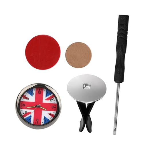 IMIKEYA ユニオンジャック ステンレス製 車載時計 車内装飾 アナログダッシュボード クロック おしゃれで実用的な車用飾り