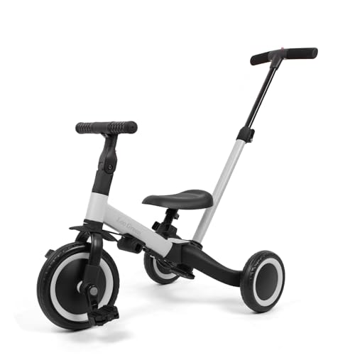 Leogreen Tricycle Évolutif 4 en 1 Leogreen | Le Premier Vélo de Votre Enfant, de 1 à 3 Ans | Se Transforme en Draisienne | Canne Parentale, Pédales...