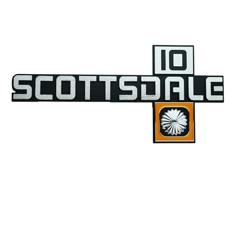 Image of 2Pc Set 81-88 Chevy Scottsdale 10 Emblem 3D Badge Nameplate Truck Square Body Front Fender 14051848 PR Pickup Trucks Replacement for Scottsdale (Silver)