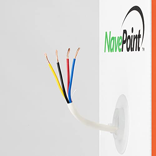 Navepoint 250Ft In Wall Audio Speaker Cable Wire Cl2 14/4 Awg Gauge 4 Conductor Bulk White #TOP3