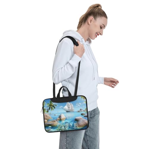 Maletín portátil impermeable 14 pulgadas con asa y correa miniatura 3