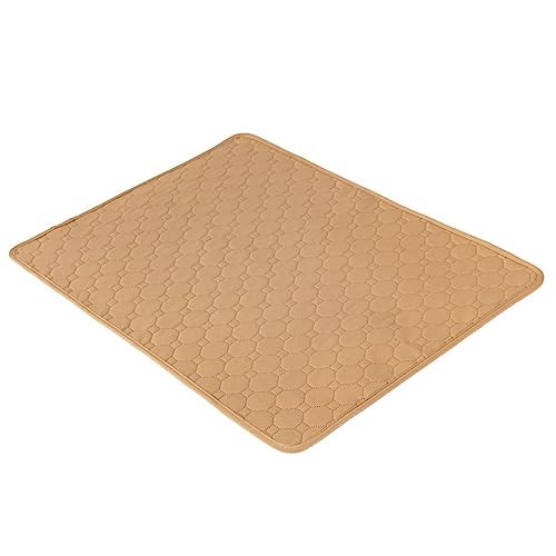 FRINZA Tapis de Propreté Jetables Washable Reusable Dog Training Diaper Mat Waterproof Urine Absorbent Environment Protect Pad Pet Car Seat Cover Tapis de Propreté Réutilisables(Khaki,M 70x50cm)