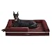 Feandrea Cama Ortopédica para Perros, Sofá, Cama para Mascotas, Acolchado Suave, Bordes Elevados, Funda Extraíble y Lavable, 120 x 85 x 20 cm, Antideslizante, Rojo Baya PGW078R01