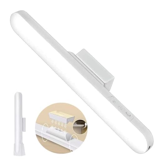 Luminária De Mesa Led Recarregável USB Touch com 2 Suportes: Magnético e Base para Apoio de Mesa, ideal para Parede, Armário, Cozinha, Banheiro e Mesa – Led com Luz Ajustável 3 modos de Iluminação.