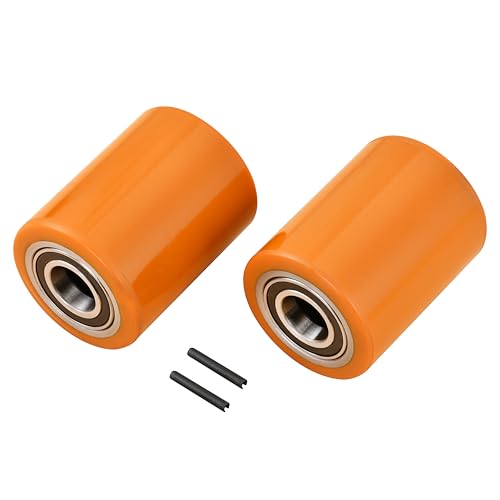 Image of Electric Pallet load wheels 3.35 X 4.33'' (85 X 110mm) with Pre-Installed Bearings 30mm ID Includes Pins