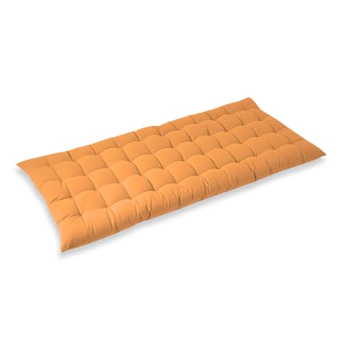 Bench Cushion for Indoor Furniture, Tufted Bench/Swing/Piano Seat Cushion, Tufted Cotton with 5cm Hollowfibre Filling Bench Pad Cushion for Bay Window/Sofa/Patio (Orange, 110 x x 40 x 5 cm)