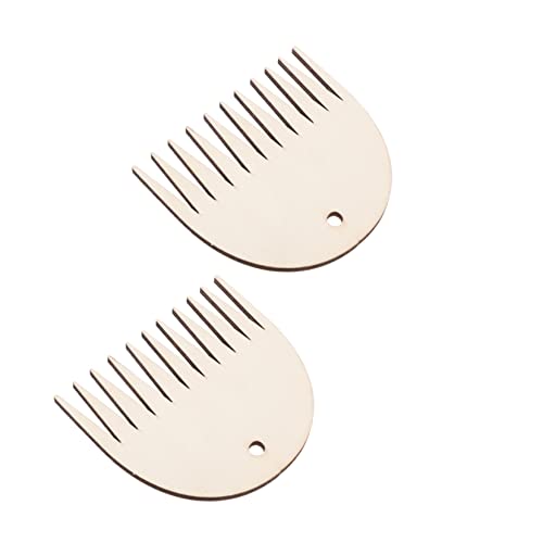 Beatifufu DIY Weaving Combs 2 Pcs Tapestry Weaving Comb Smooth Wood Material for Comfortable Hand Feeling