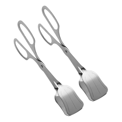 OFFSCH 2 Pezzi Pinze da Insalata in Acciaio Inossidabile Finitura Resistenti al Calore e Facili da per Servire Pane Frutta e Piatti Caldi in Cucina e Barbecue