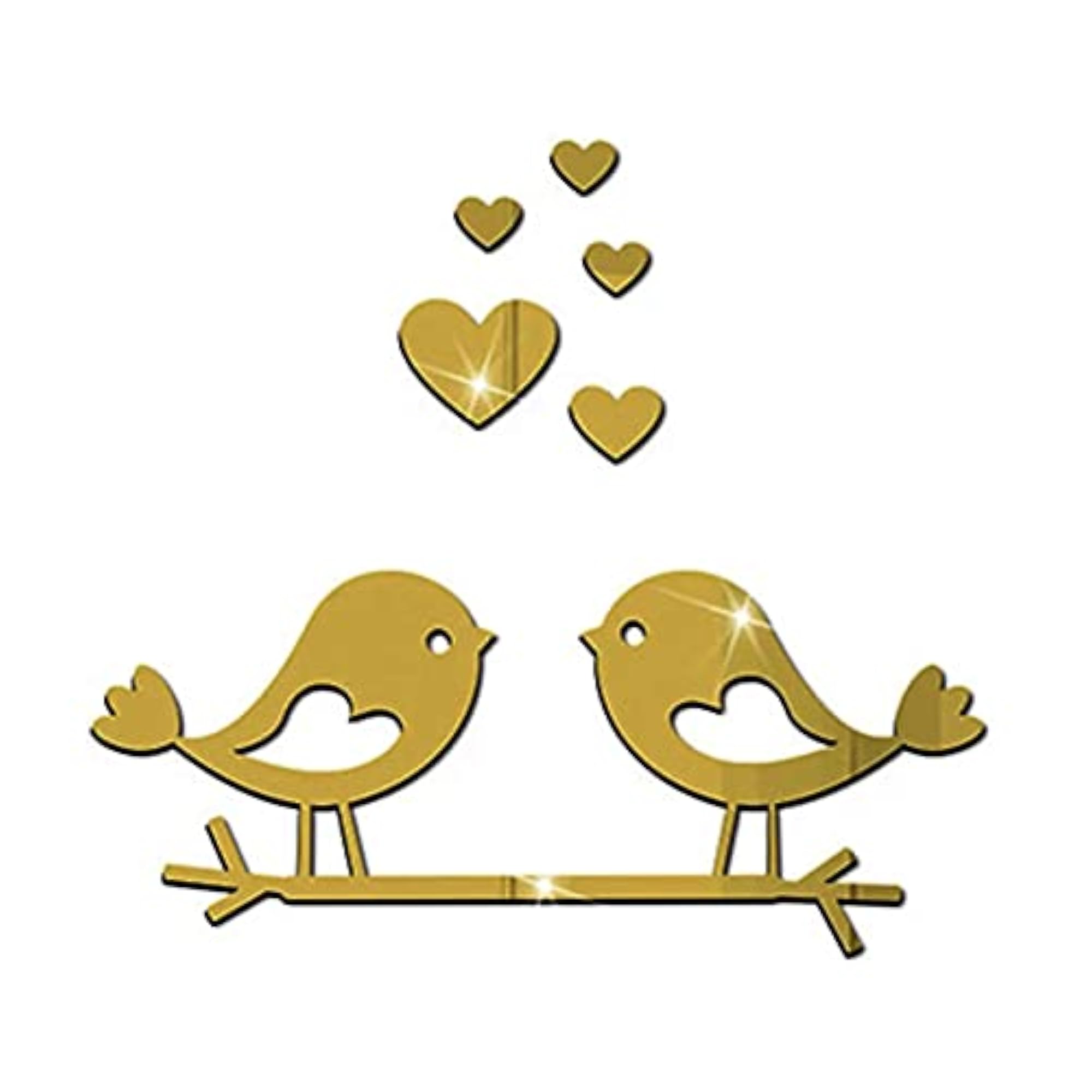 Romantic Love Bird Removable Mirror Sticker for Home Decor