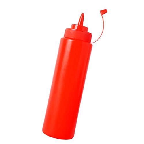 Preisvergleich Produktbild Kunststoff-Spritz Flasche Ketchup Senf Sauce Essig Spender - Rot, 360ml