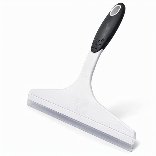 HRB Duschkabinenabzieher weiß anthrazit– Glasabzieher für Dusche & Fenster – Streifenfrei, ergonomischer Griff