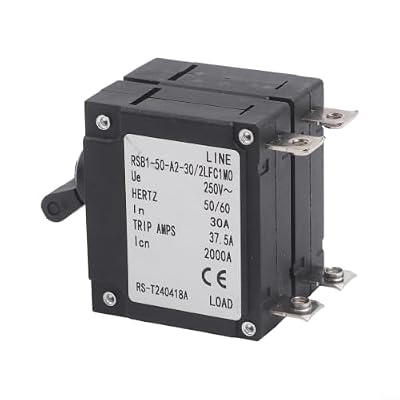 Disyuntor magnético hidráulico de 50 A, 2 pines, protección contra sobrecarga para CA 250 V/415 V y CC 80 V