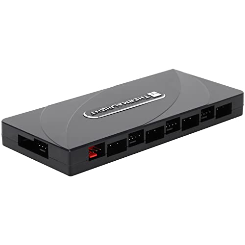 TR y ARGB HUB×8, Controlador de/PWM utilizado Fuente de alimentación SATA, Soporte de concentrador 8 grupos de ventiladores,Ventilador de PC PWM y controlador de ventilador ARGB,Cable SATA no incluido