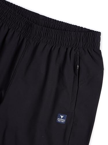 Image of TECHNOSPORT Men's Solid Trackpants DURACOOL+ Quick Dry Straight Fit Mid Rise Drawstring Polyester for Gym Training Outdoor Wear Anti Odour