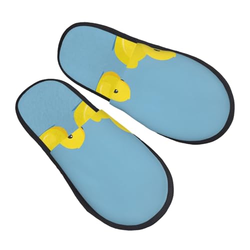 Cute Ducky Print Women Slippers Home Furry Shoes Keep Men Couples Shoes Warm For Women-2