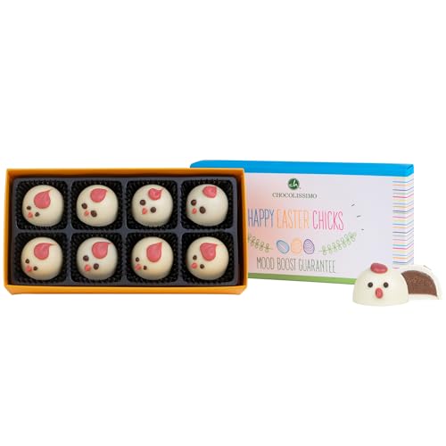8 Happy Easter Chicks - Cioccolatini al torrone a forma di gallina | Regalo di pasqua | Cioccolato pasquale | Cioccolatini pasquali | Regali di Pasqua per bambini | Ragazzo | Ragazza | Deliziose