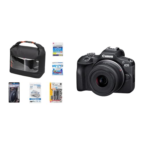 ハクバ カメラ初心者キット+Canon ミラーレス一眼カメラ EOS R100 標準ズームレンズキット(RF-S18-45) ブラック/APS-C/約356g EOSR100-1845ISSTMLK