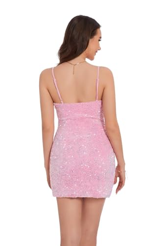 Short Sequin Homecoming Dresses with Slit