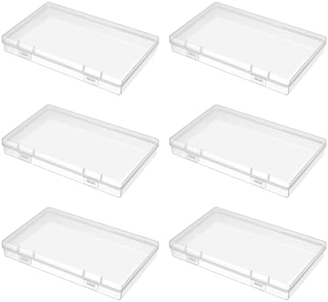 Amazon.com: Lemecima 6 Pack Rectangular Clear Plastic Storage ...