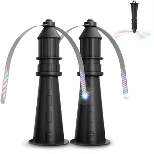 Rizeola Fliegenwedler Fliegenabwehr Tischventilator mit holografischen Flügeln Aufhängbar für Innen & Außen Insektenschutz für Camping Garten & TerrasseOhne Batterien 2 Pack