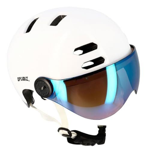 Casco urbano OPTIMIZ O390 in Mold blanco diseño premium con luces 6